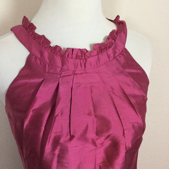 100% Silk Ruffle Neck Dress - Picture 2 of 4